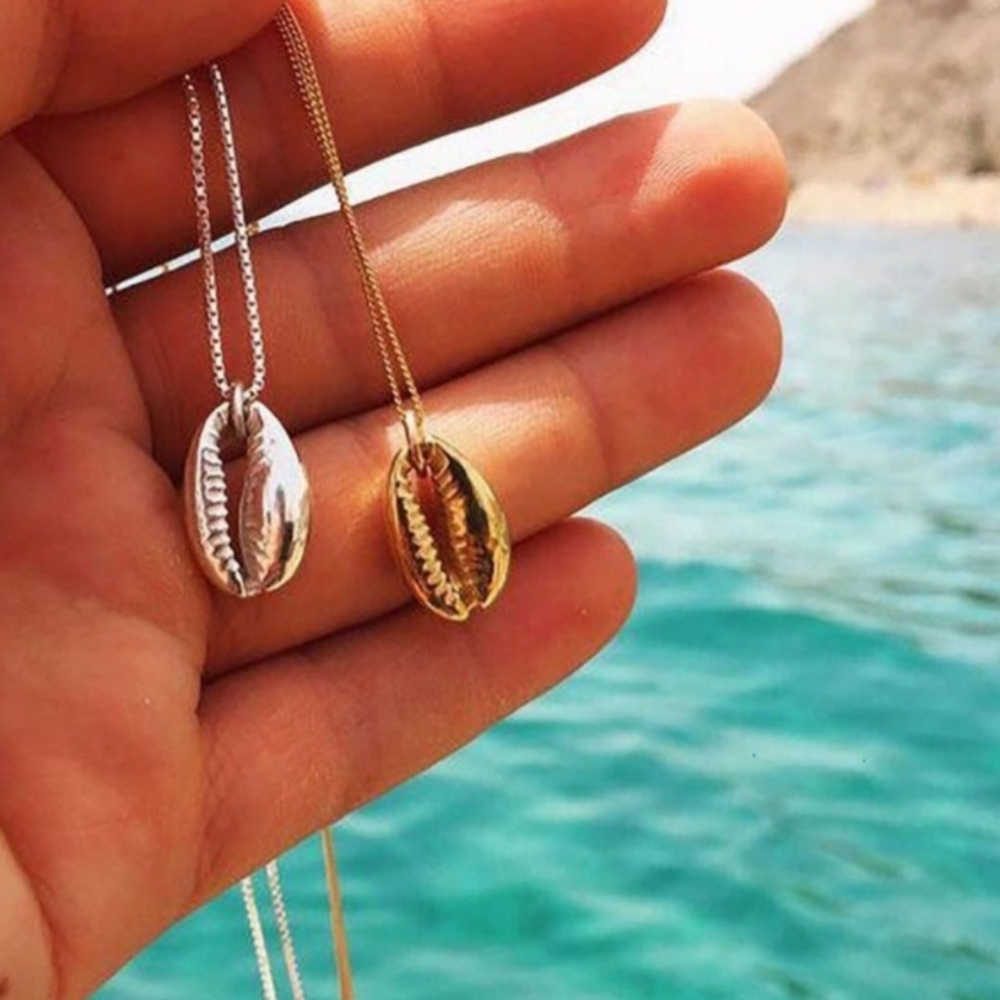 Free People Silver Cowrie Shell Necklace